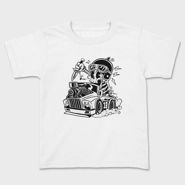 Skull Car Cartoon, Детска Тениска