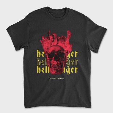 Skull Hell Fire, Unisex Men's T-Shirt