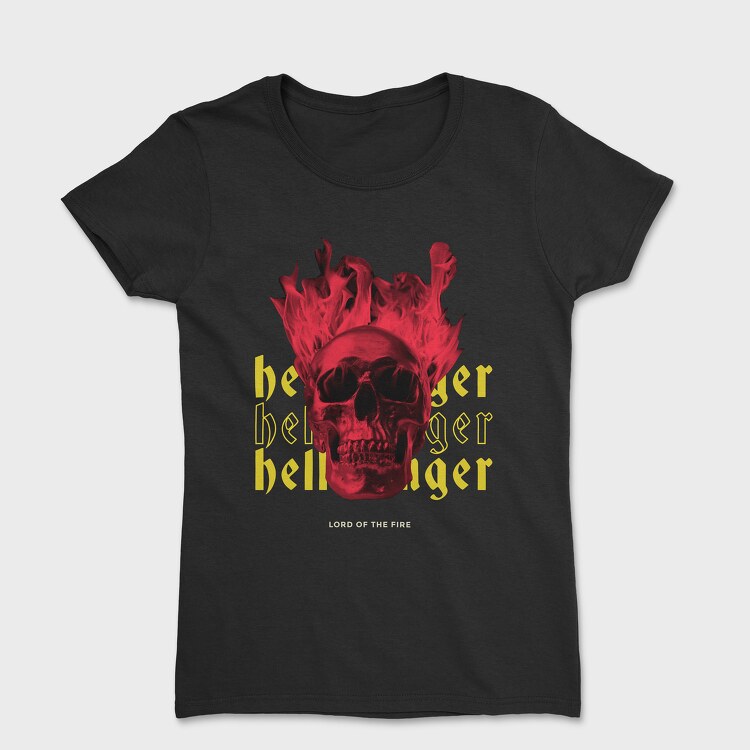 Skull Hell Fire, Women's T-Shirt
