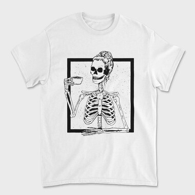 Skull Messy Bun Coffee, Unisex Men's T-Shirt