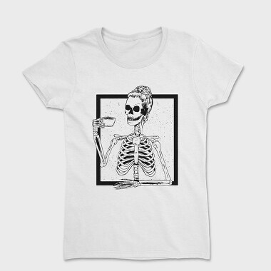 Skull Messy Bun Coffee, Women's T-Shirt
