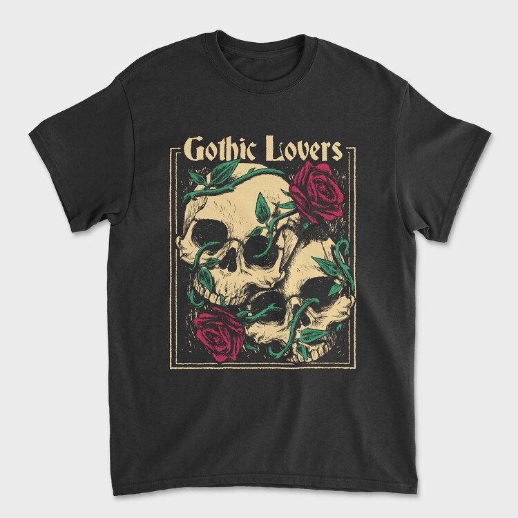 Skulls Roses, Unisex Men's T-Shirt