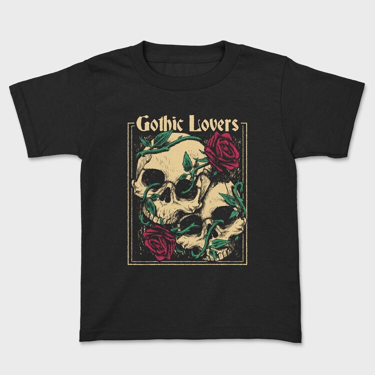 Skulls Roses, Kids' T-Shirt