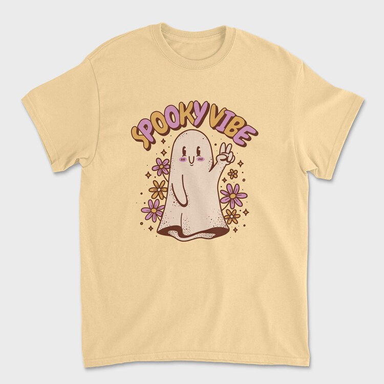 Spooky Vibe Cute Ghost, Unisex Men's T-Shirt