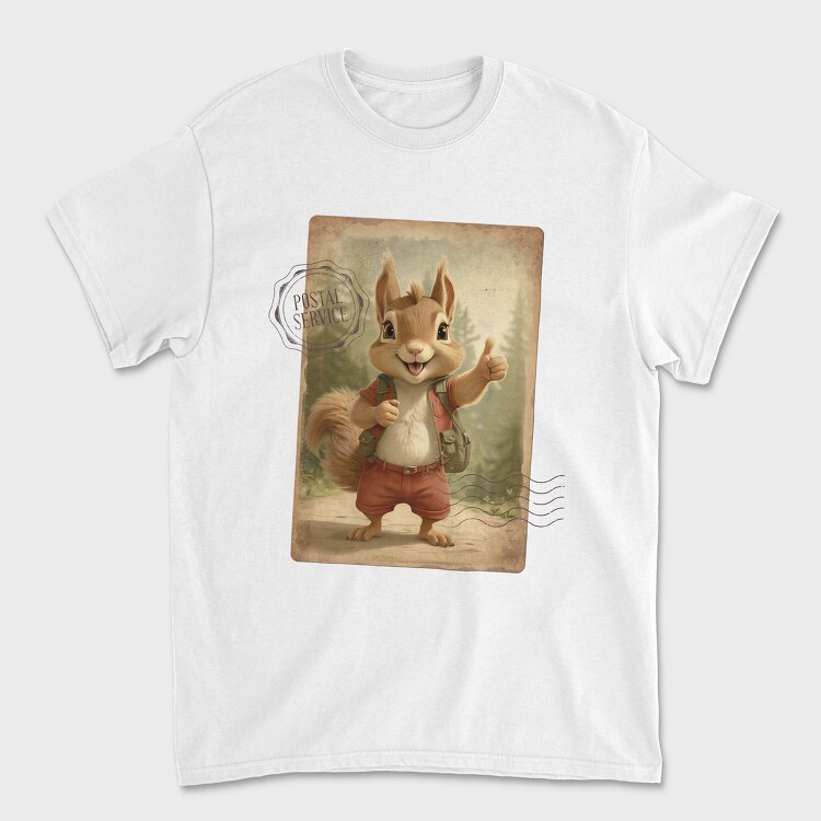 Squirrel in Nature Thumbs Up, Унисекс Мъжка Тениска
