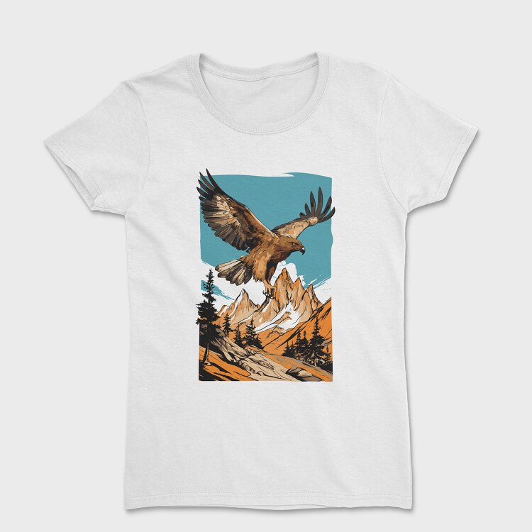 Steppe Eagle Flying, Women's T-Shirt