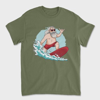 Surfing Santa, Unisex Men's T-Shirt