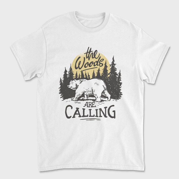 The Woods Are Calling Bear Sun, Unisex Men's T-Shirt