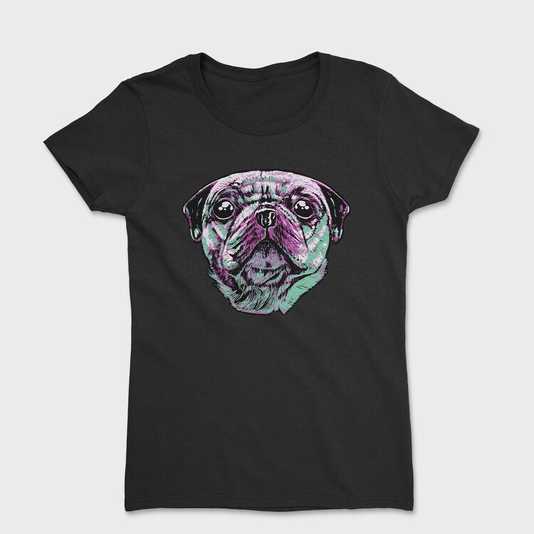 Three Color Pug, Women's T-Shirt