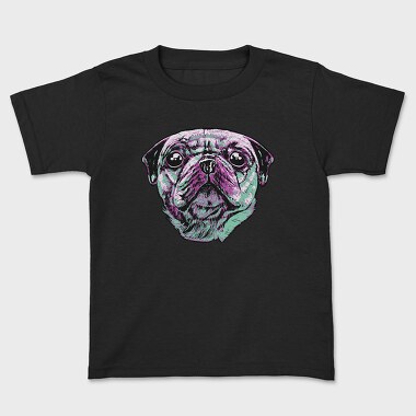 Three Color Pug, Kids' T-Shirt