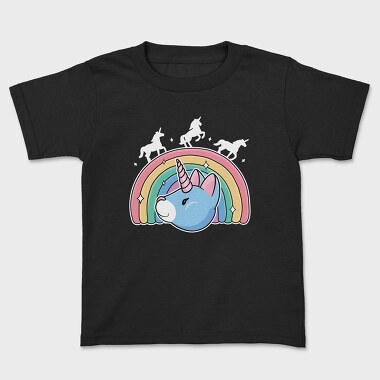 Unicorn Cat Rainbow, Kids' T-Shirt