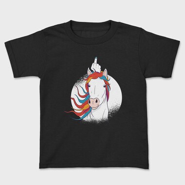 Unicorn Middle Finger Horn, Kids' T-Shirt