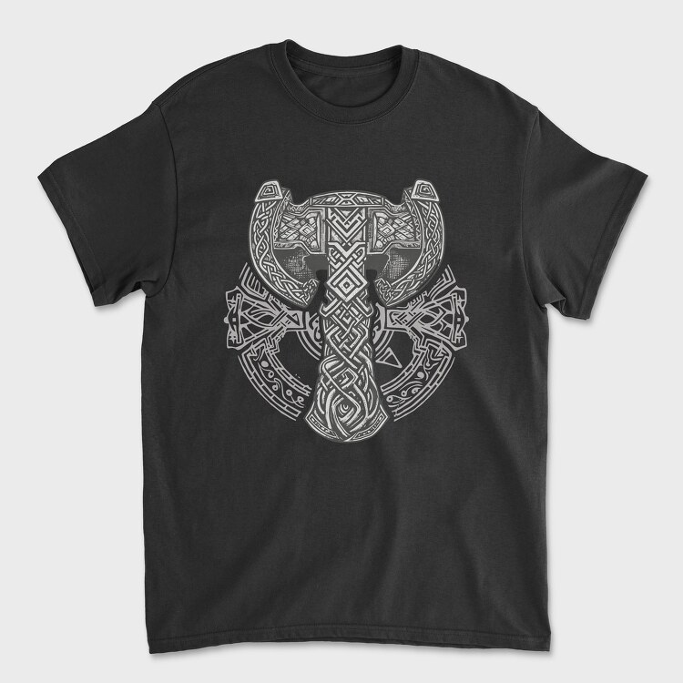 Viking Hammer Runes, Унисекс Мъжка Тениска