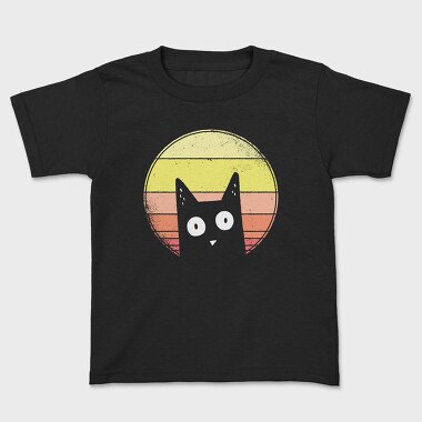 Vintage Sunset Cat, Kids' T-Shirt