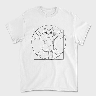 Vitruvian Cat, Unisex Men's T-Shirt