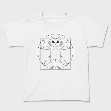 Vitruvian Cat, Kids' T-Shirt
