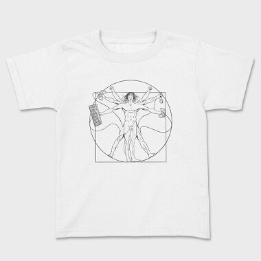 Vitruvian Man Video Games, Kids' T-Shirt