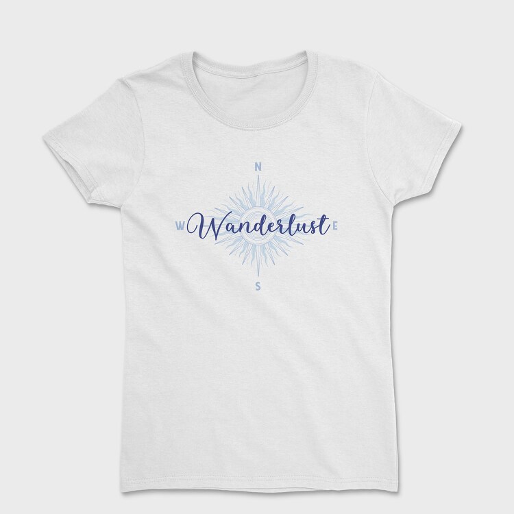 Wanderlust Blue Compass, Women's T-Shirt