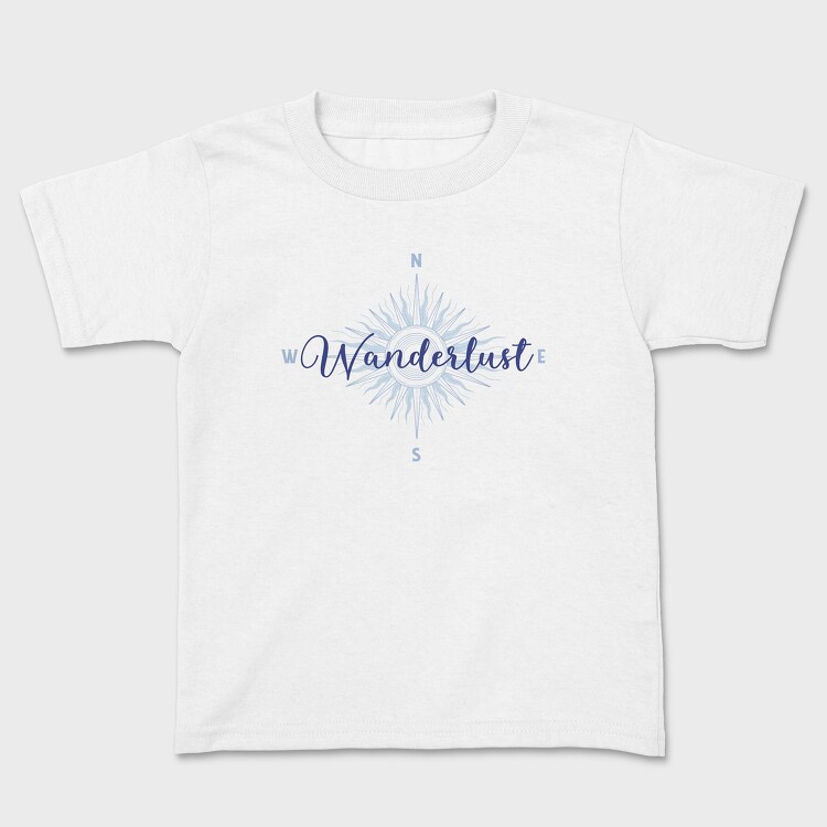 Wanderlust Blue Compass, Kids' T-Shirt