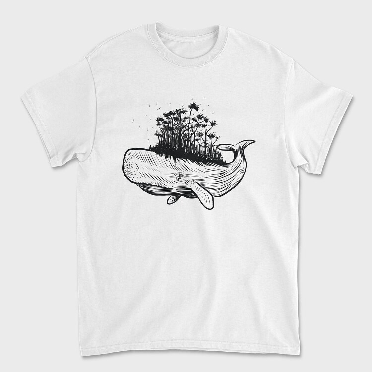 Whale and Tree, Унисекс Мъжка Тениска