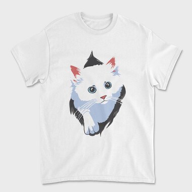 White Cat Box, Unisex Men's T-Shirt