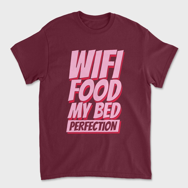 Wifi Food My Bed, Unisex Men's T-Shirt