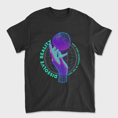 Wireframe Dissolve Reality Hand, Unisex Men's T-Shirt