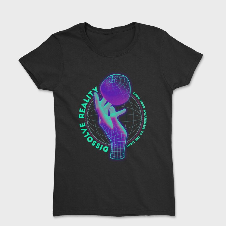 Wireframe Dissolve Reality Hand, Women's T-Shirt