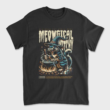 Witch Cat 2, Unisex Men's T-Shirt