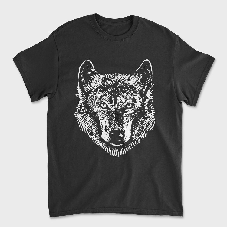 Wolf Portrait Monochrome, Unisex Men's T-Shirt