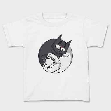Yin Yang Cat and Dog, Kids' T-Shirt