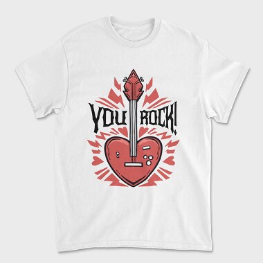 You Rock Love Guitar, Unisex Men's T-Shirt
