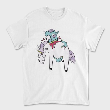 Zombie Eating Unicorn, Unisex Men's T-Shirt