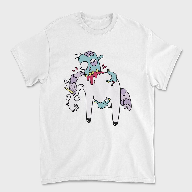 Zombie Eating Unicorn, Unisex Men's T-Shirt
