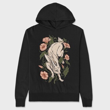 Hare Rabbit Ivy Flowers, Unisex Men's Hoodie