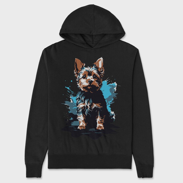 Dog Yorkshire Watercolor, Unisex Men's Hoodie