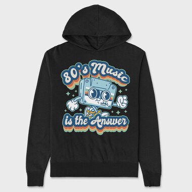 80 S Music Is the Answer, Unisex Men's Hoodie
