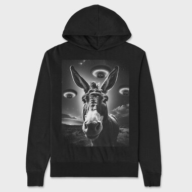 Donkey Ufo Monochrome, Unisex Men's Hoodie