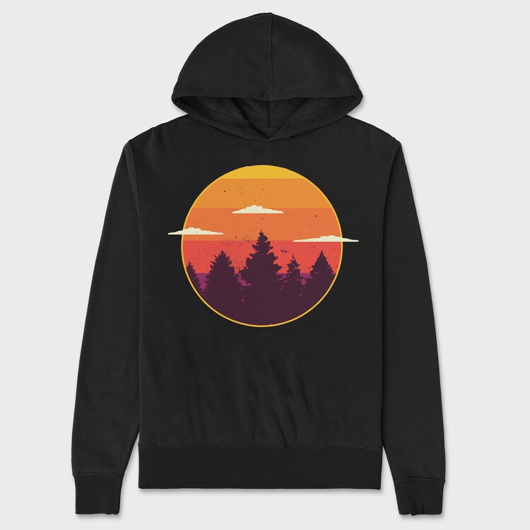 Sunset Trees, Unisex Men's Hoodie