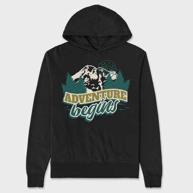 Adventure Begins Offline, Unisex Men's Hoodie