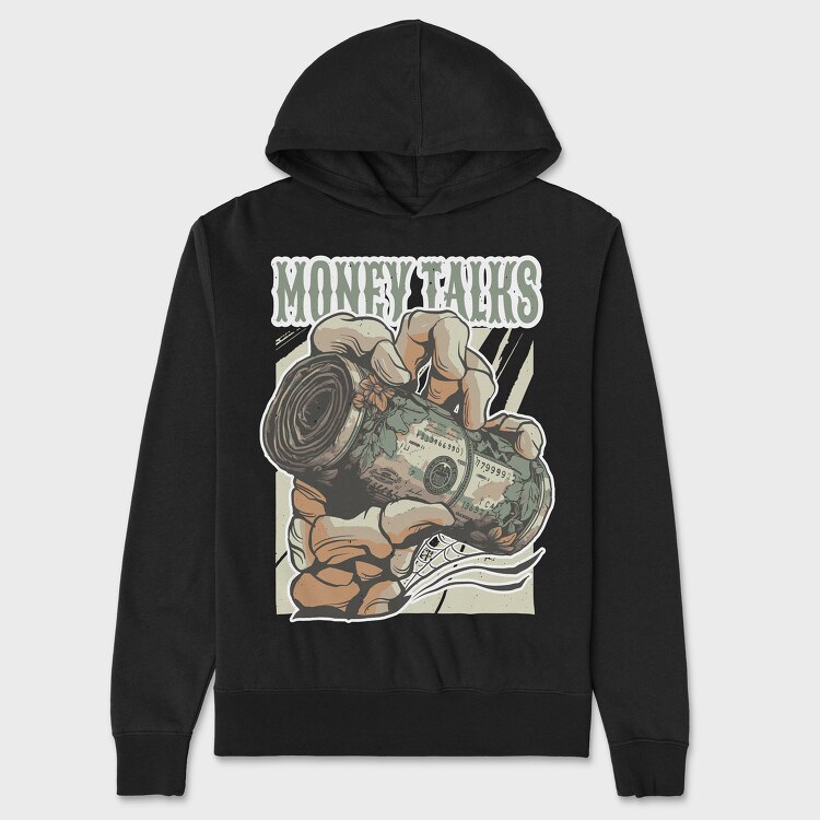 Money Talks Skull, Unisex Men's Hoodie