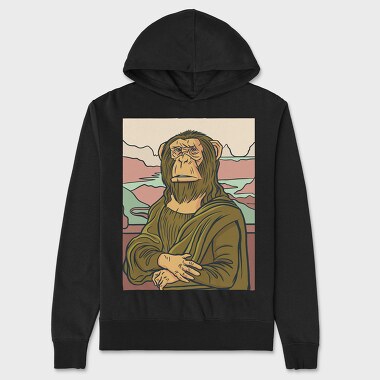 Monkey Mona Lisa, Unisex Men's Hoodie