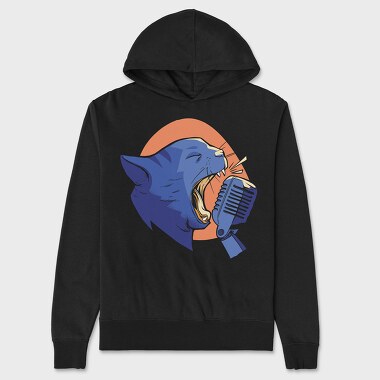 Cat Scream Mic, Unisex Men's Hoodie