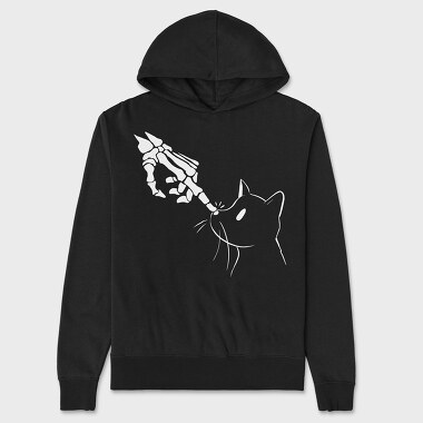 Cat Skeleton Hand, Unisex Men's Hoodie