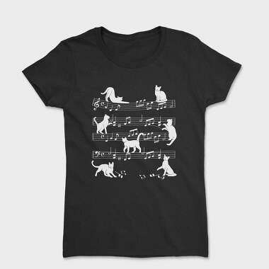 Music Staff Cats, Women's T-Shirt