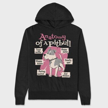 Anatomy of a Pitbull, Unisex Men's Hoodie