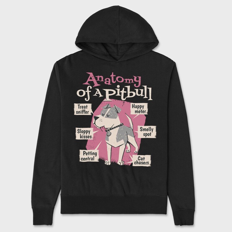 Anatomy of a Pitbull, Unisex Men's Hoodie