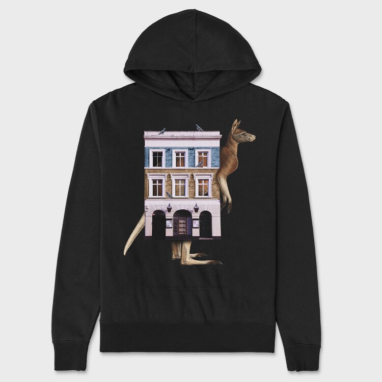 House Animal Kangaroo, Унисекс Мъжко Суичър