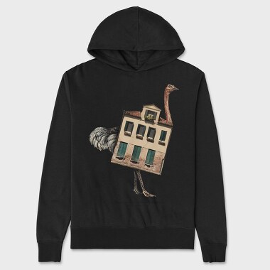 House Animal Ostrich, Unisex Men's Hoodie