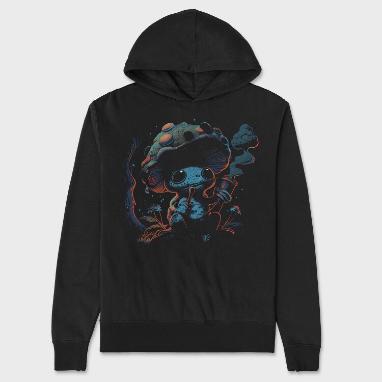 Mushroom Smoking Forest, Unisex Men's Hoodie